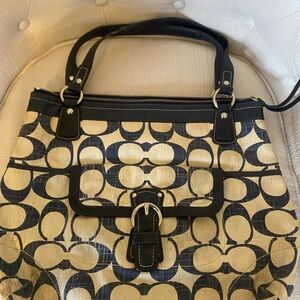 Stylish Black and Cream Women's Bag
